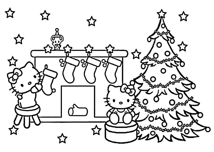 Hello Kitty Christmas Coloring Pages Free Print