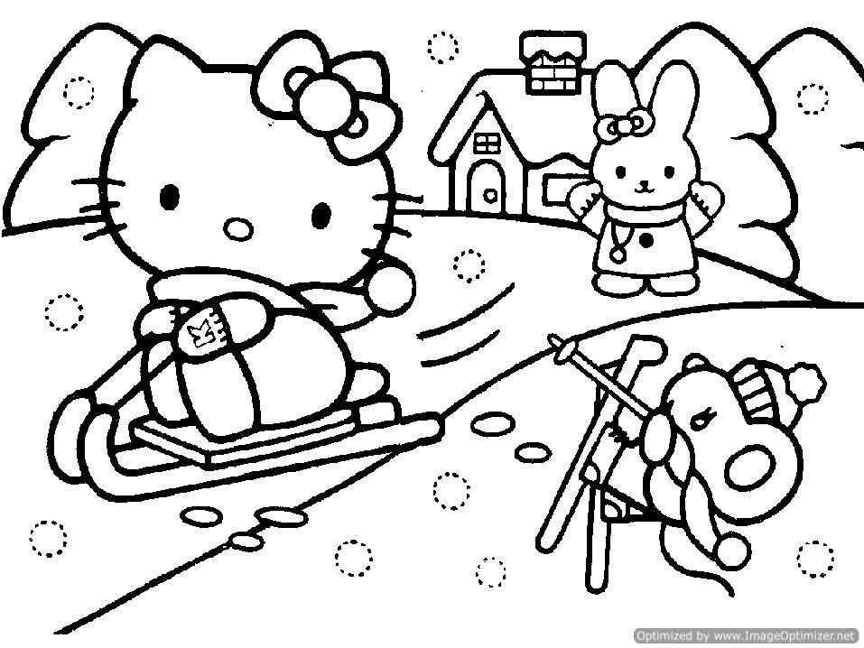 957x718 Hello Kitty Christmas Coloring Pages For Kids Hello Kitty