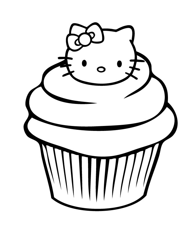 670x851 Cupcake Coloring Pages Hello Kitty