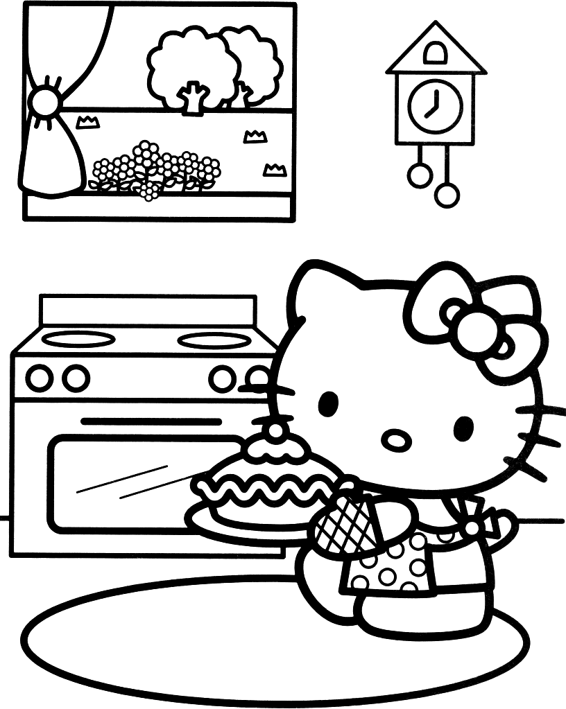816x1023 Hello Kitty Birthday Coloring Pages