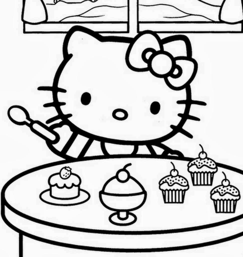 970x1024 Hello Kitty Cupcake Coloring Pages Coloring Page Fun