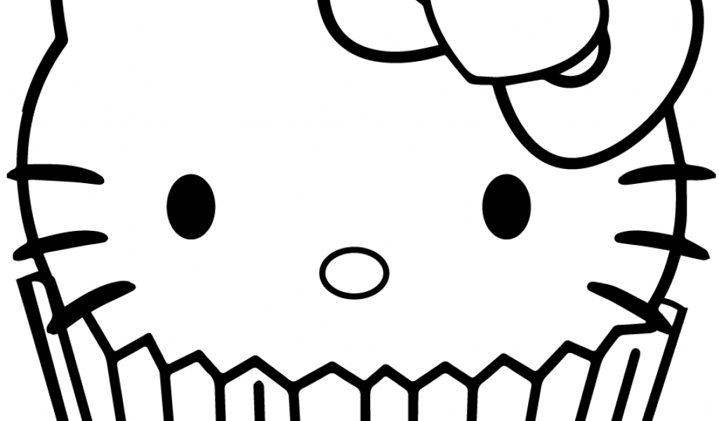 1024x600 Cupcake Cartoon Drawing Hello Kitty Cupcake Coloring Page Free