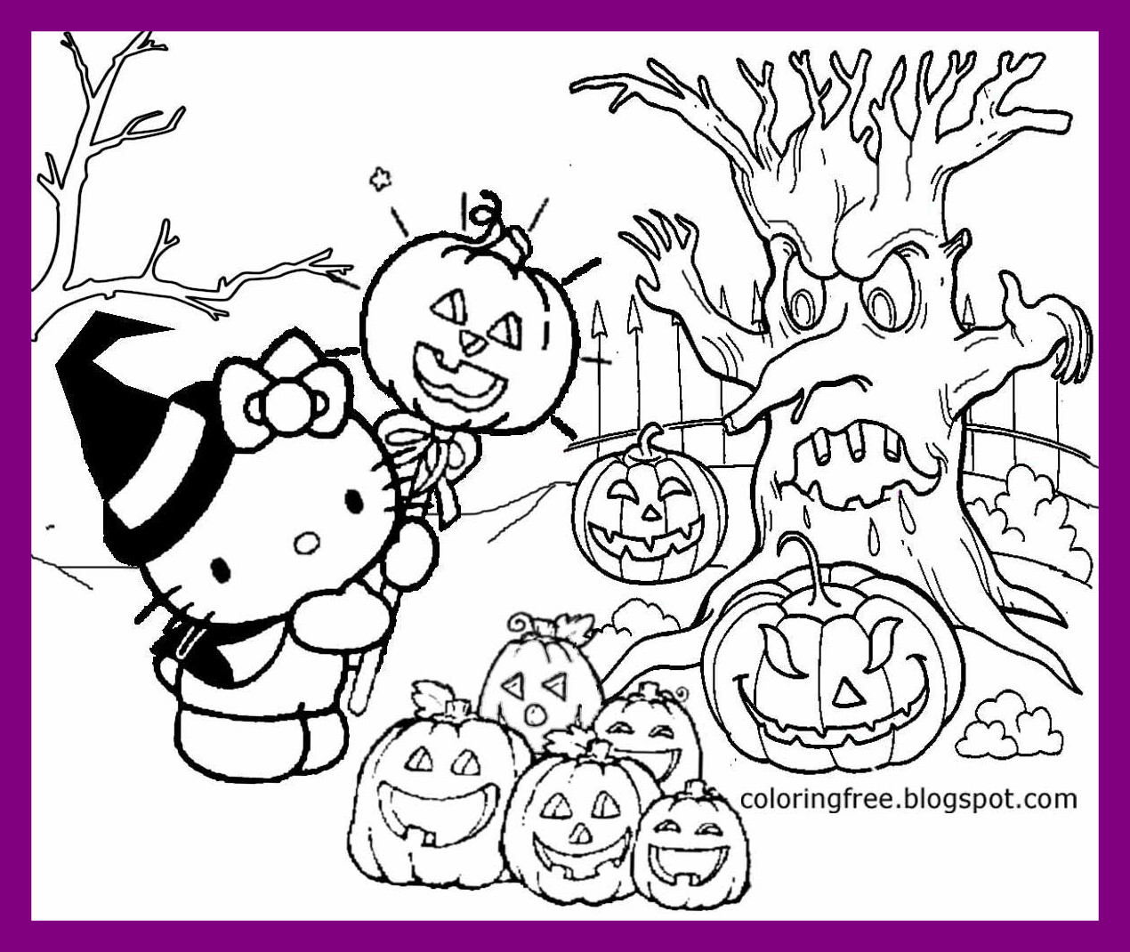 1270x1070 Appealing Hello Kitty Halloween Coloring Page Newyork Rp Pics