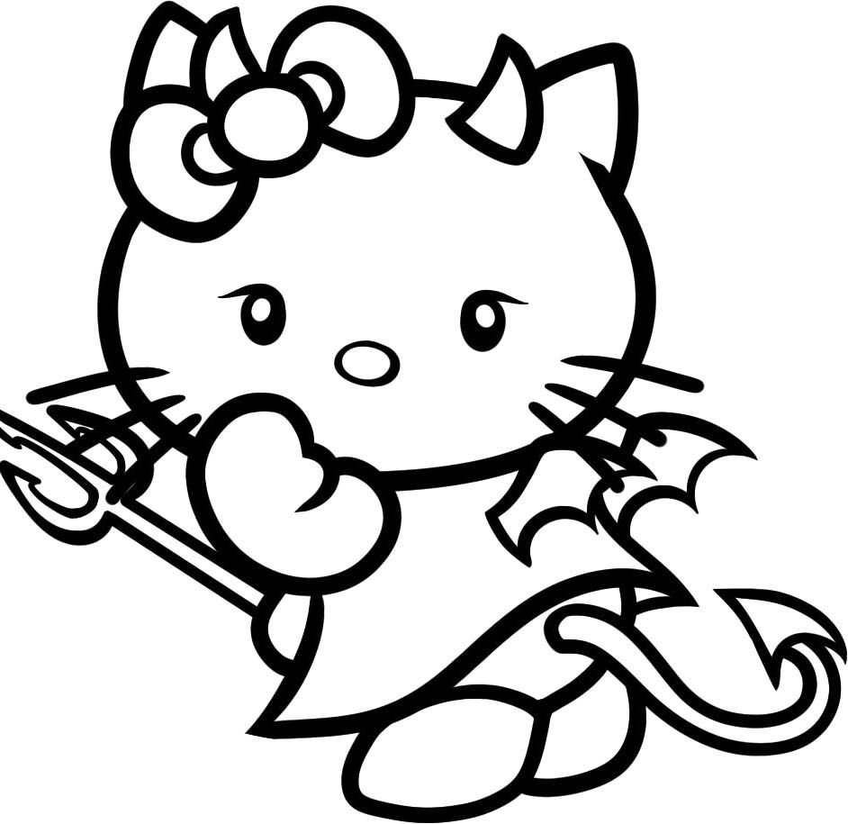 942x915 Cartoons Animals Hello Kitty Angry Coloring Page