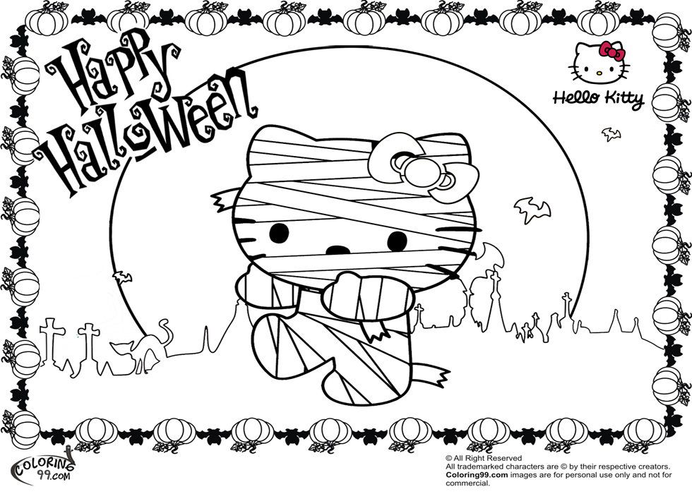 980x700 Hello Kitty Halloween Coloring Pages Hello Kitty Halloween