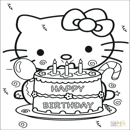 500x500 Hello Kitty Happy Birthday Coloring Pages Hello Kitty Happy