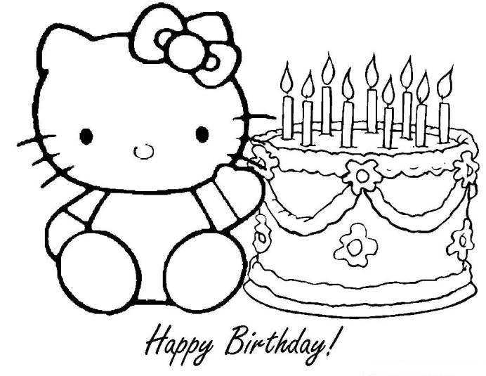 692x535 Birthday Drawing For Kids Happy Birthday Coloring Pages