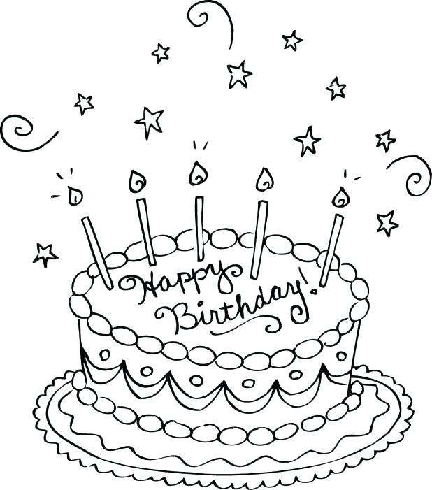 618x701 Coloring Page Cake Hello Kitty Happy Birthday Coloring Pages Happy