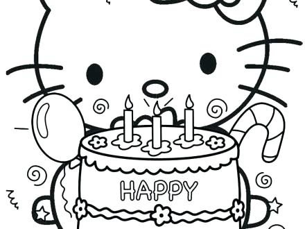 440x330 Free Printable Birthday Coloring Pages Hello Kitty Happy Birthday