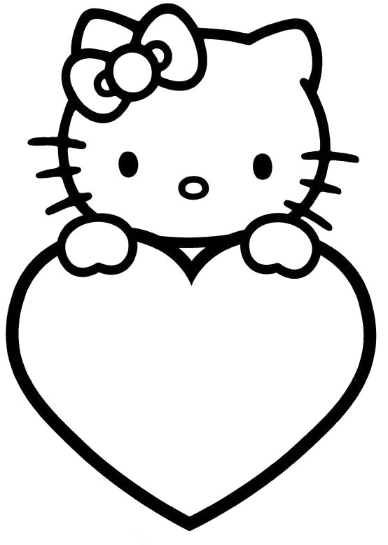 554x778 Hello Kitty Heart Coloring Pages