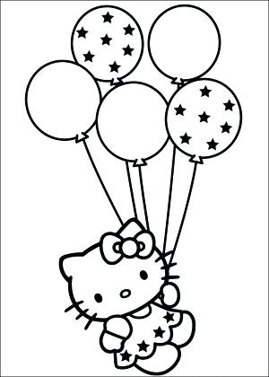 300x420 Balloons Coloring Page Free Hello Kitty Coloring Page Heart