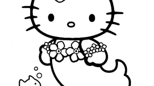585x329 Hello Kitty Mermaid Coloring Pages 37 With Hello Kitty Mermaid