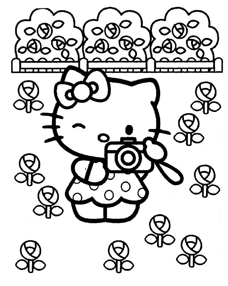 Hello Kitty Summer Coloring Pages
