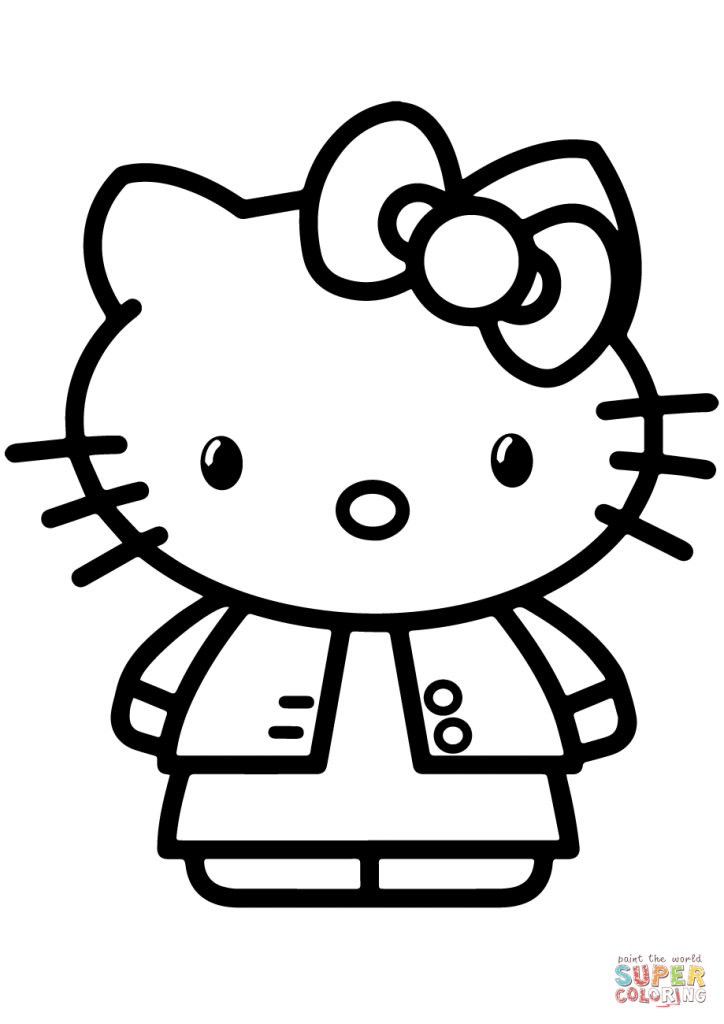 724x1024 Gambar Hello Kitty Cartoon Coloring Page