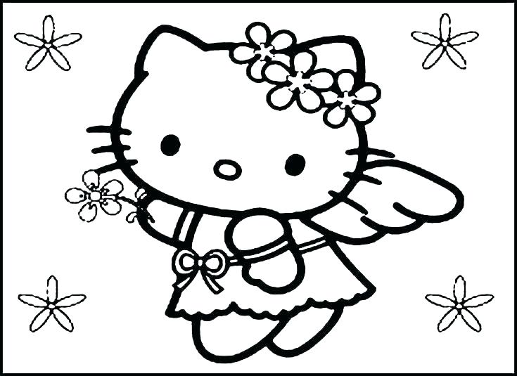 735x535 Hello Kitty Summer Coloring Pages Free Printable For Kids On