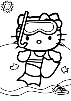 236x334 Hello Kitty Summer Coloring Page Hello Kitty Hello