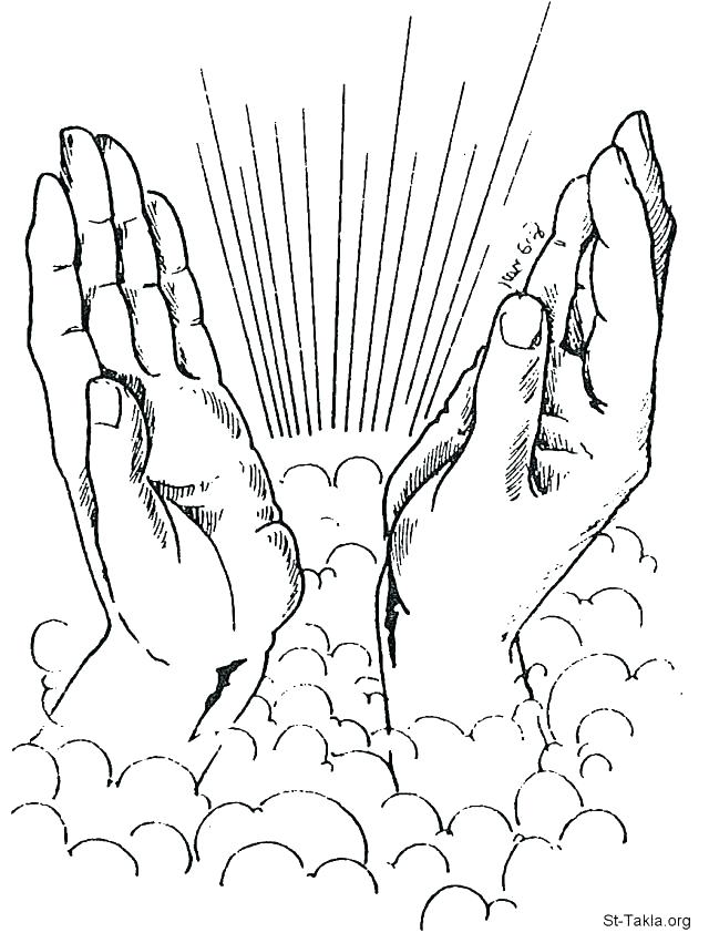 640x851 Praying Hands Coloring Page Free