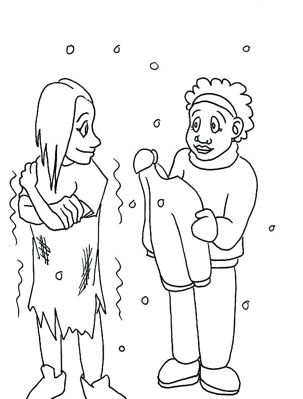 600x789 Helping Others Coloring Pages Helping Others Give Warm Clothes