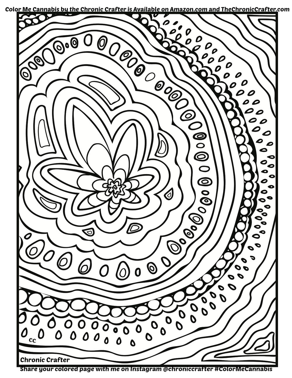 1000x1294 Color Me Cannabis Page From Chronic Crafter Weed To Color