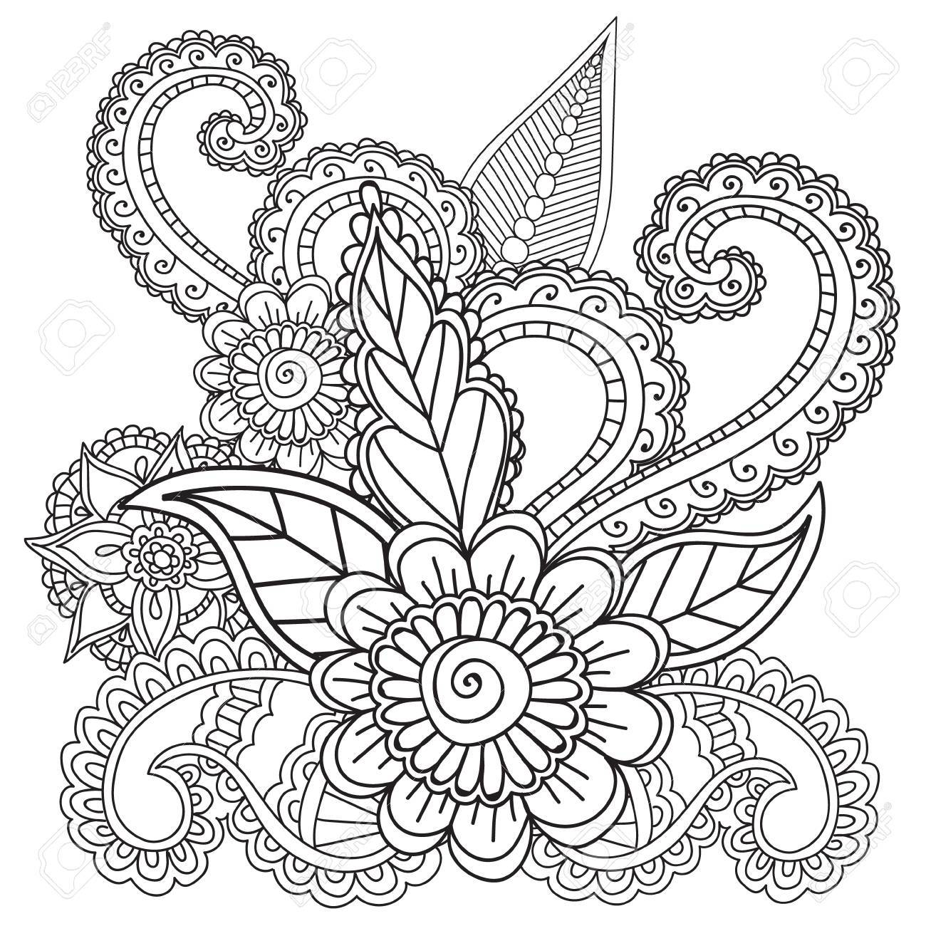 1300x1300 Henna Coloring Pages For Adults Mehndi Doodles Abstract Floral
