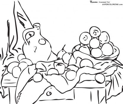 415x350 Still Life With Jug And Drapery By Paul Coloring