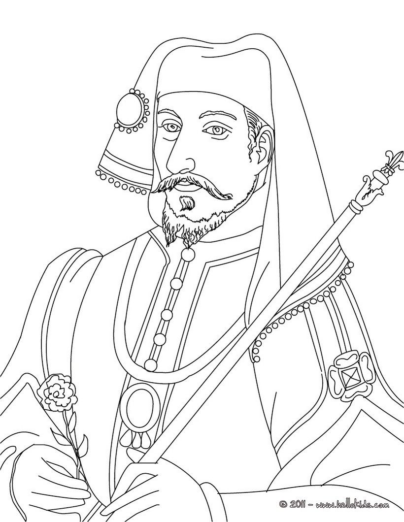 820x1060 Henry Iv King Of France Coloring Page History Coloring Sheets