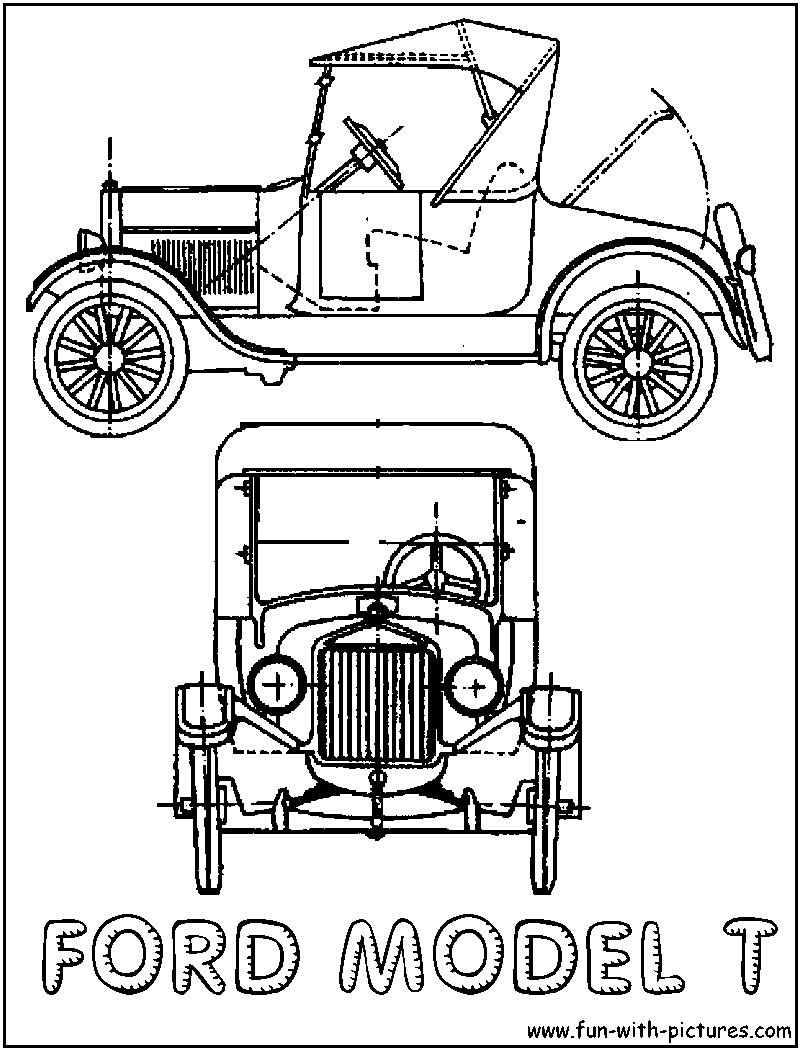 800x1050 Model T Ford Modern History Coloring Book Ford