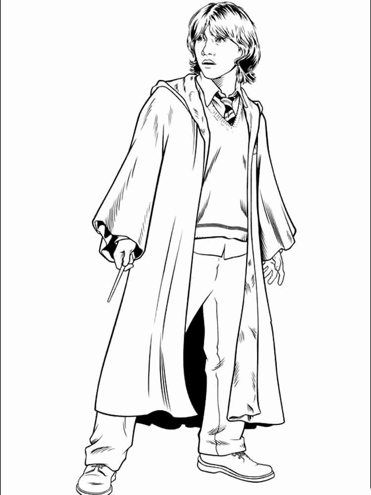 750x1000 Harry Ron And Hermione Coloring Pages Stock Ron Weasley Hermione