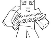 200x150 Minecraft Herobrine Coloring Pages Awesome Herobrine With Sword