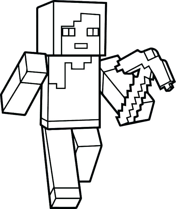 618x733 Minecraft Coloring Pages Herobrine Cake Ring Pages Printable