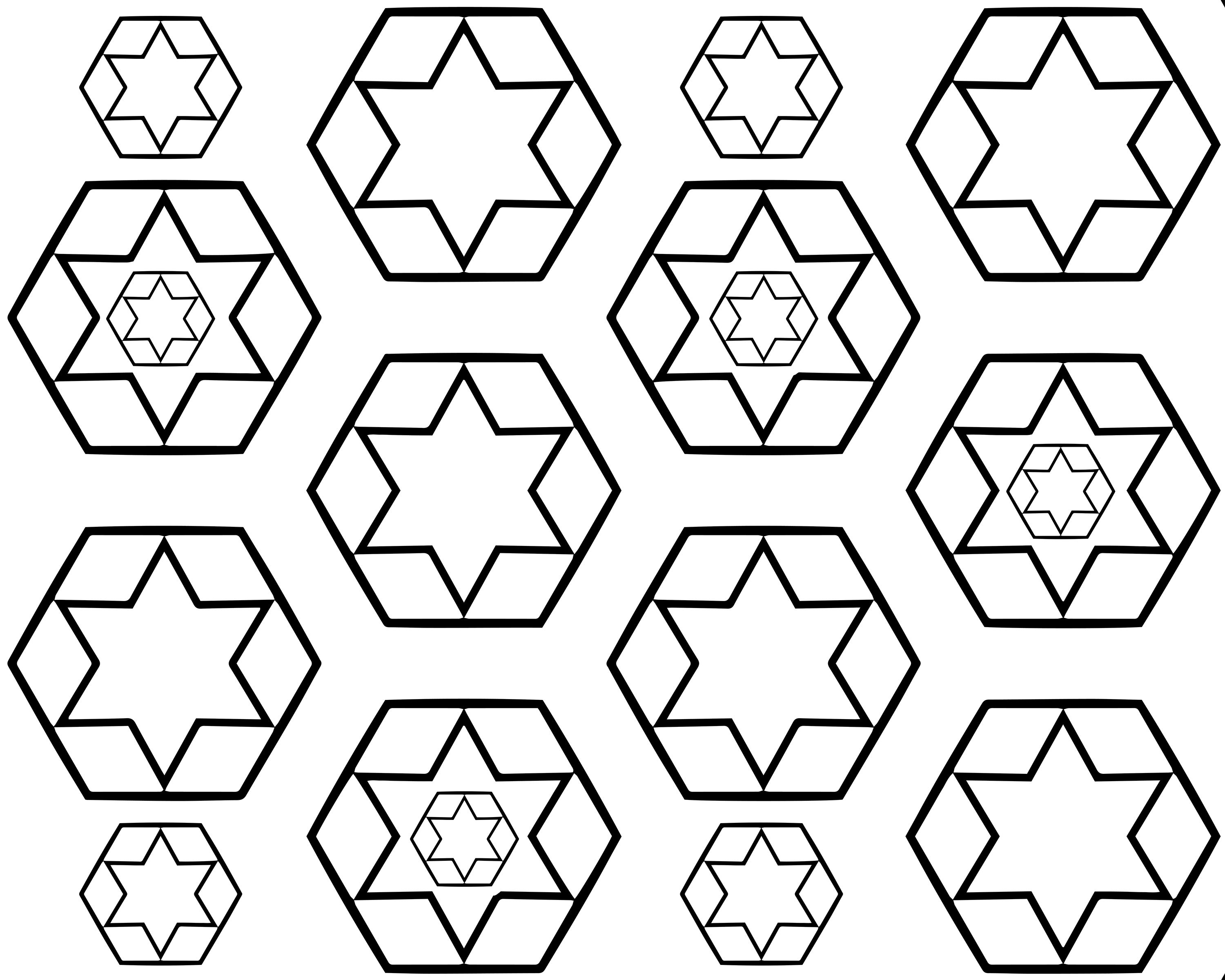 3000x2400 Free Star And Hexagon Pattern Adult Coloring Page Free Printable
