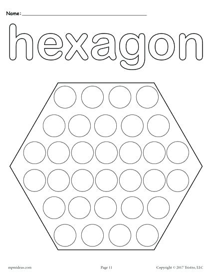 425x550 Hexagon Coloring Page Coloring Pages Shapes Simple Hexagon Page