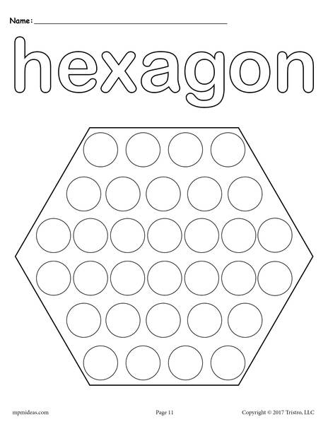 464x600 Free Hexagon Do A Dot Printable