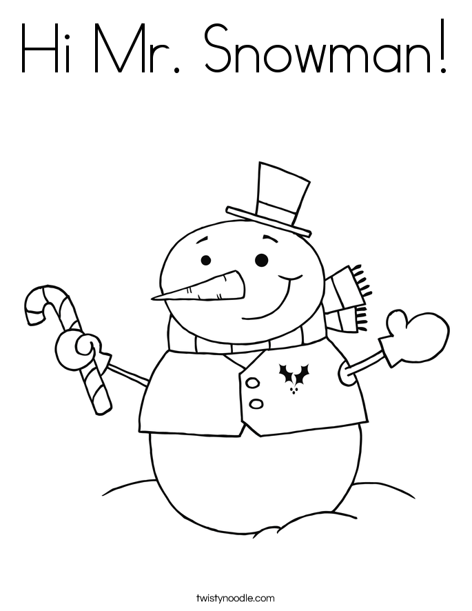 685x886 Hi Mr Snowman Coloring Page