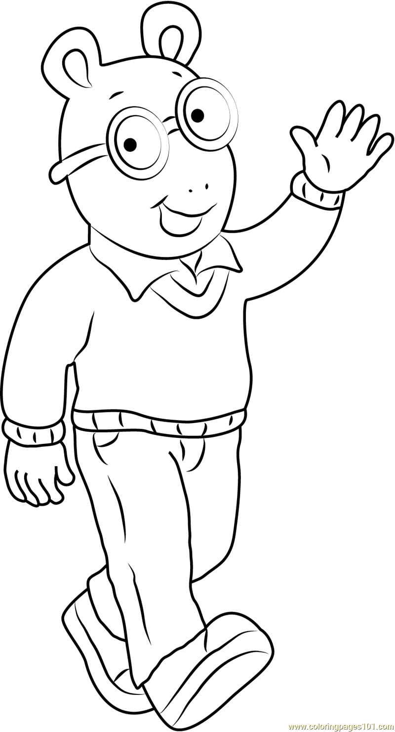 800x1481 Arthur Coloring Page Arthur Say Hi Coloring Page