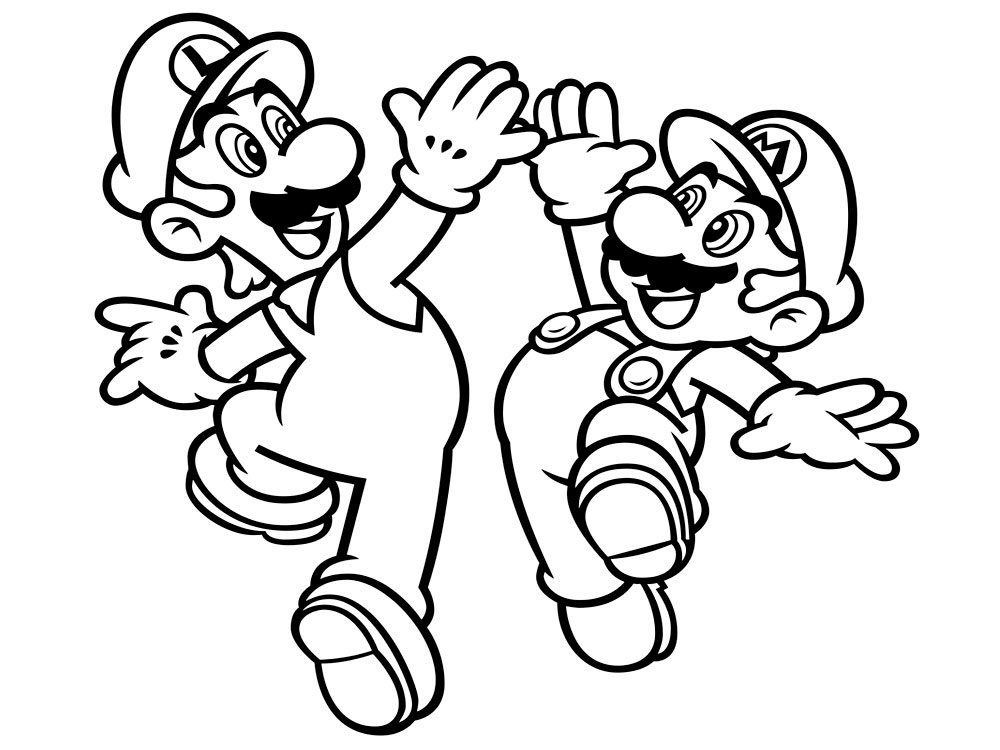 1000x750 Super Mario Bros Coloring Pages