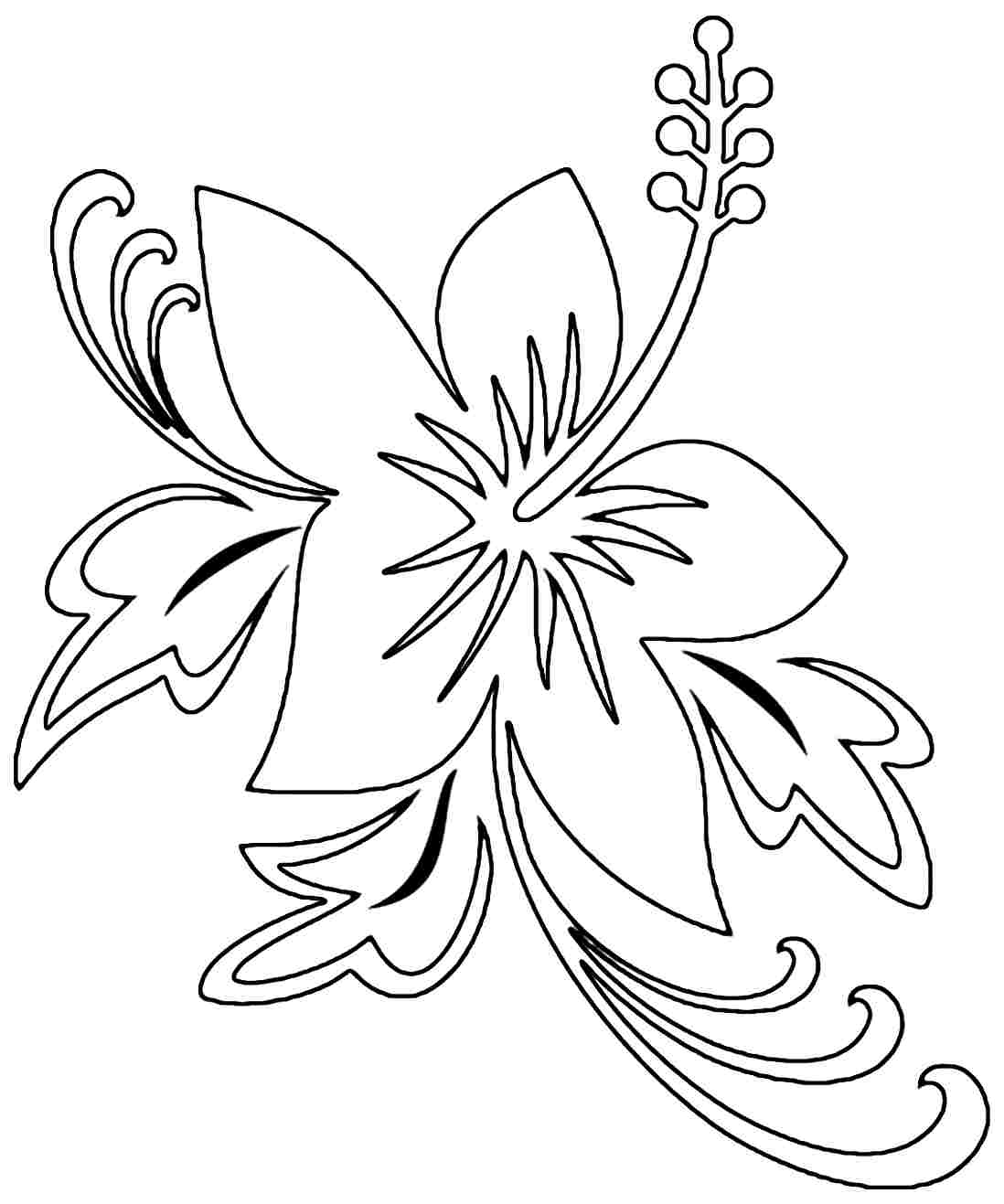 1098x1317 Printable Hibiscus Coloring Pages For Kids Hawaiian Flower