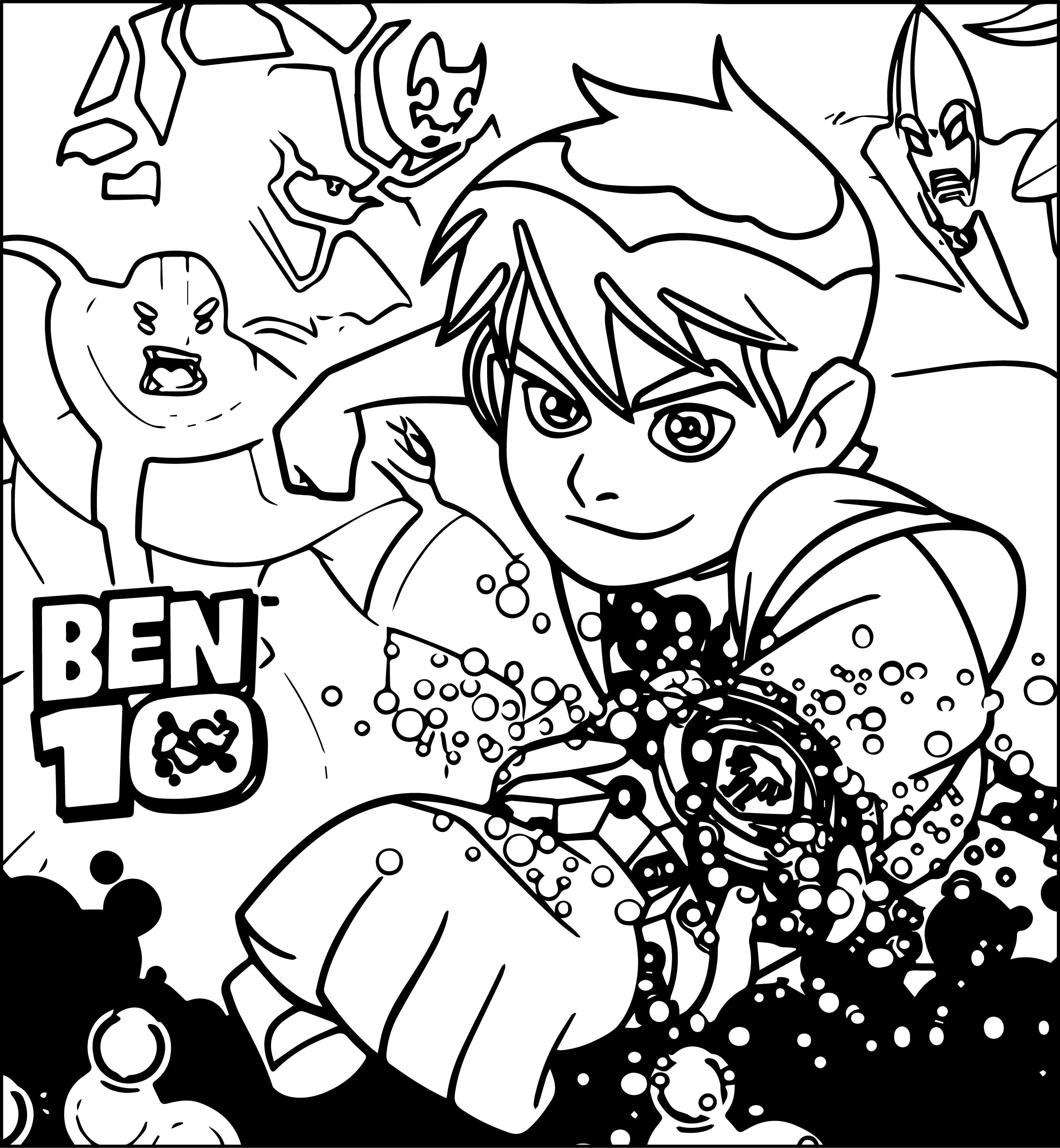 2779x3011 Ben Ten Coloring Pages High Quality Ben Ten Computer Coloring Page