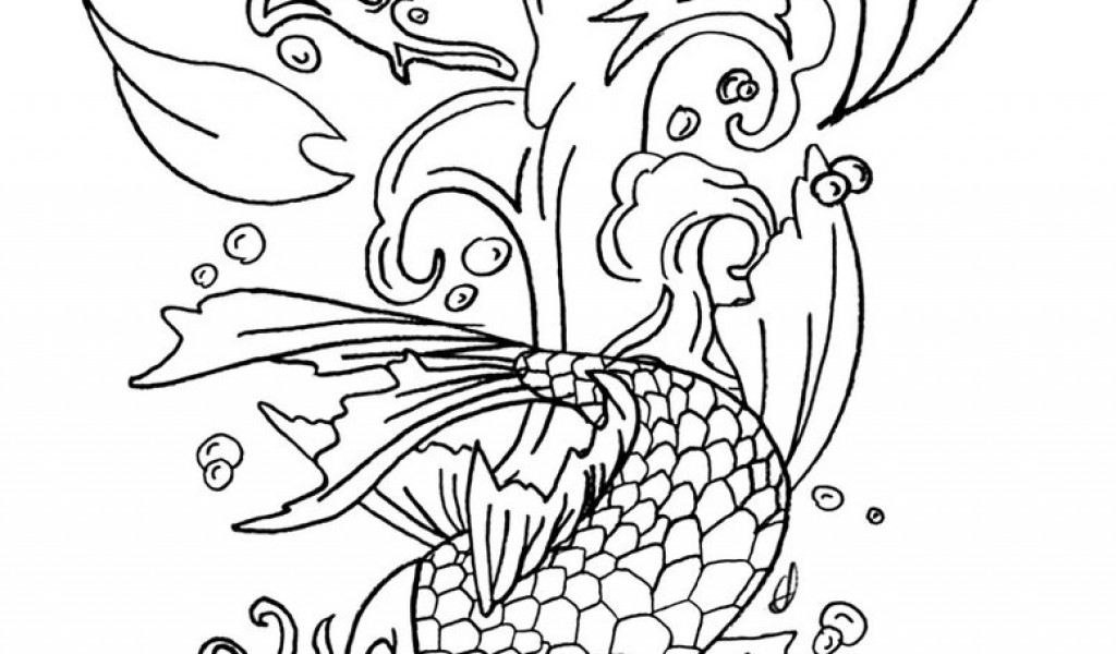 1024x600 Koi Fish Coloring Pages