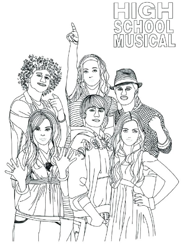 600x799 School Coloring Pages High School Musical Coloring Pages High