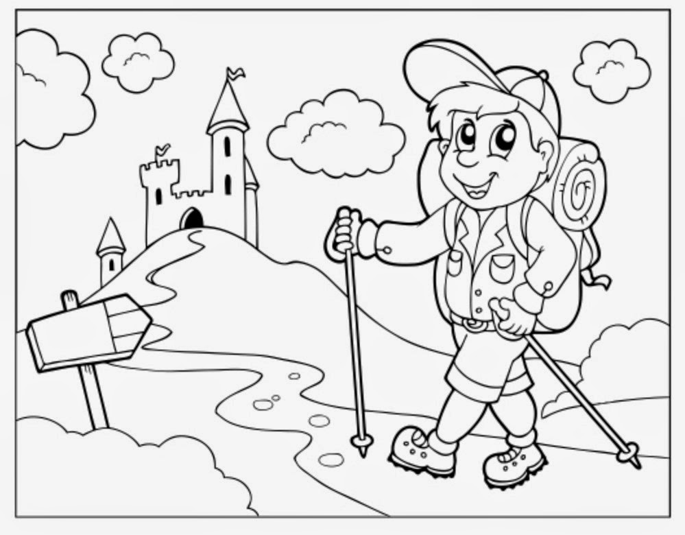 999x780 Day Hiking Trails Getting Kids Excited To Hike Coloring Pages
