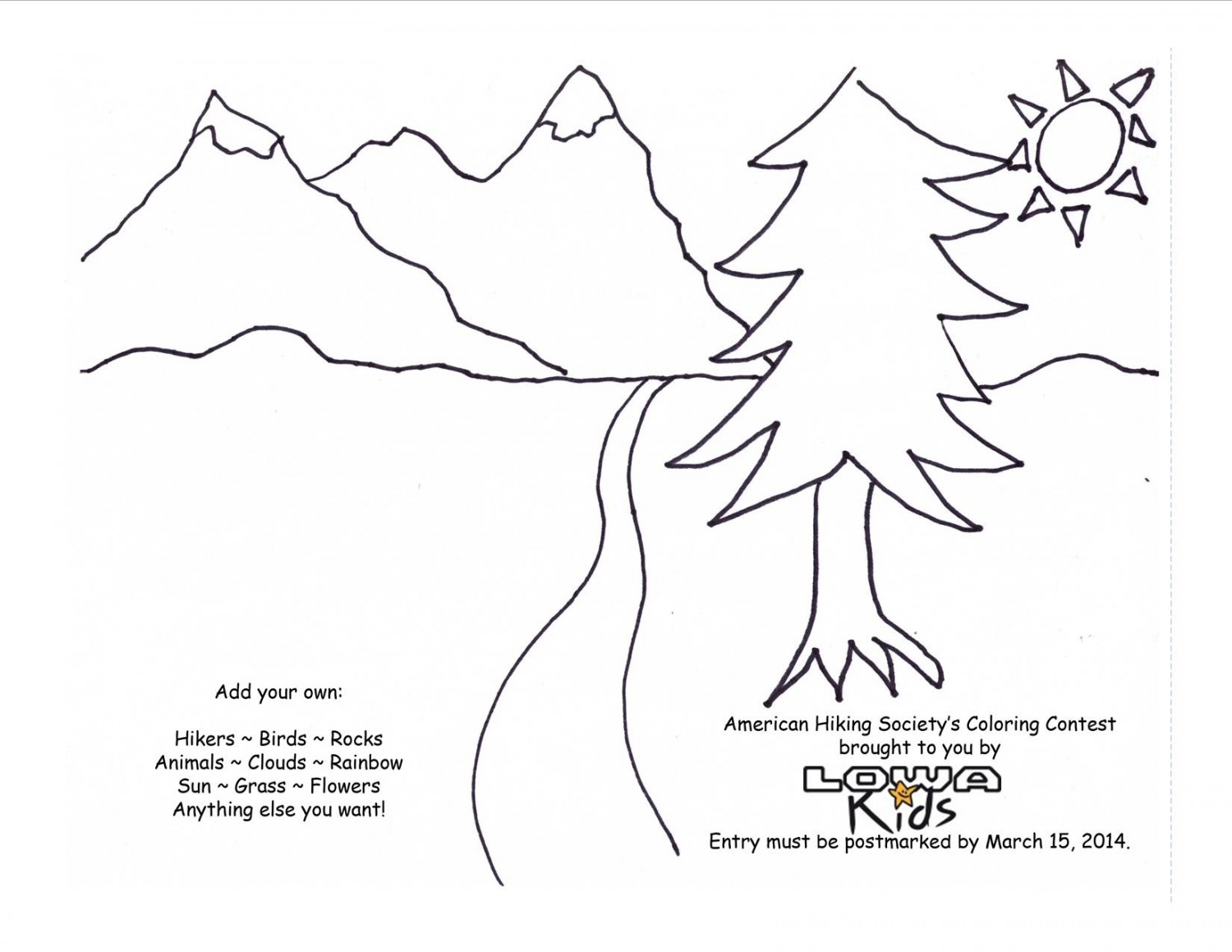 1500x1159 Hiking Coloring Pages Page Image Clipart Images