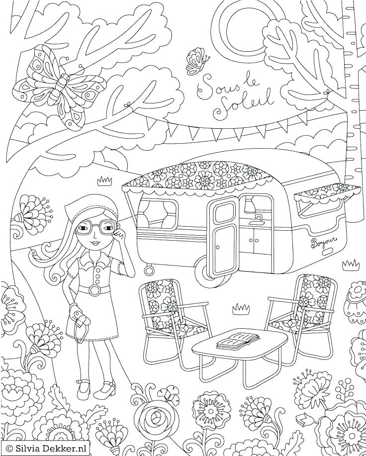 736x917 Camping Coloring Pages To Print Camping Coloring Pages Campfire