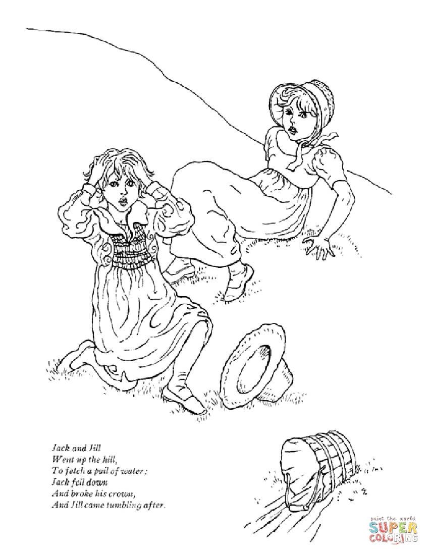 850x1100 Jack And Jill Went Up The Hill Coloring Fairy Tale, Nursery