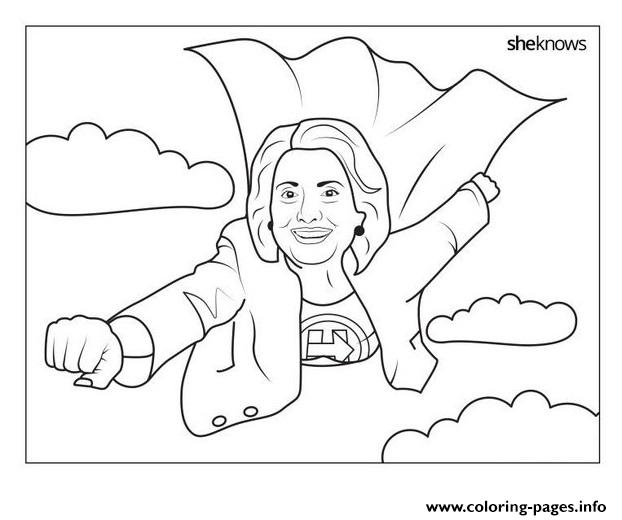 622x520 Hillary Clinton Super Woman Coloring Pages Printable