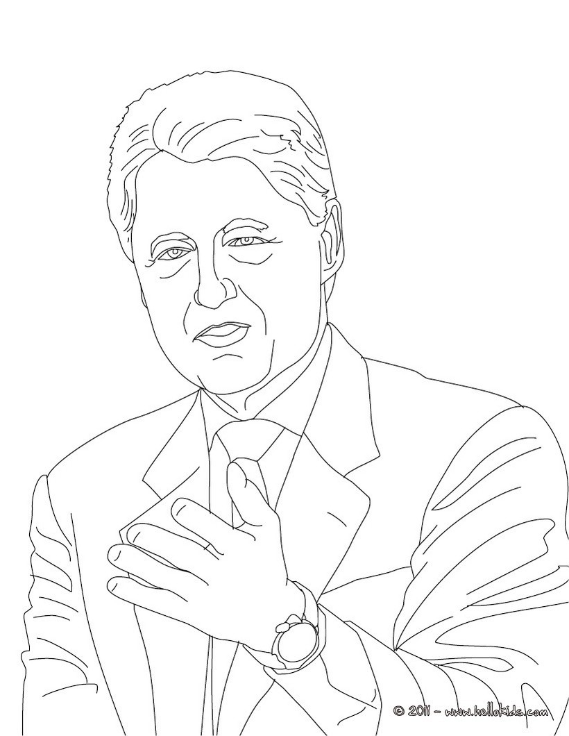 820x1060 President William Clinton Coloring Pages