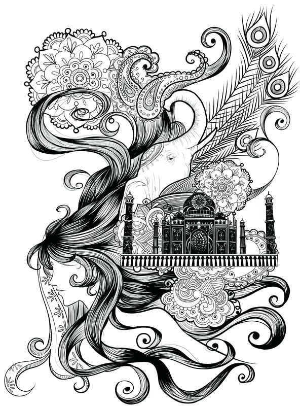 592x800 Hindu Coloring Pages Lord Vector Illustration Coloring Page Hindu