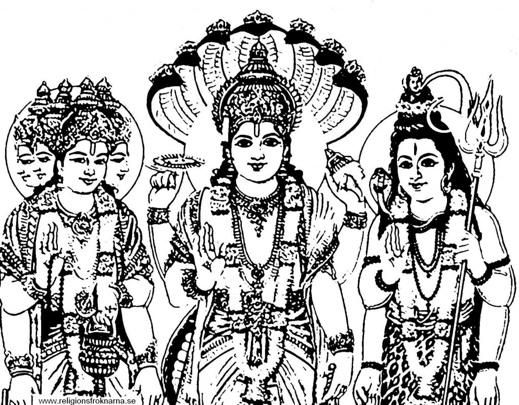 1024x798 Hindu Mythology 109 Gods And Goddesses Printable Coloring Pages