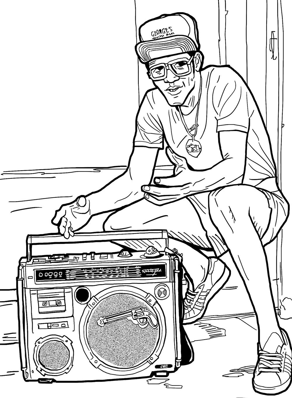 1000x1363 Back In The Days Coloring Book (9781576878095) Jamel