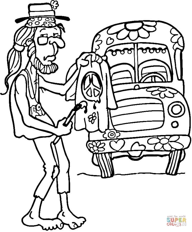 750x909 Hippie Coloring Pages Adorable Hippie Coloring Pages Hippie Man